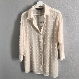 ZARA SWISS DOT BLOUSE